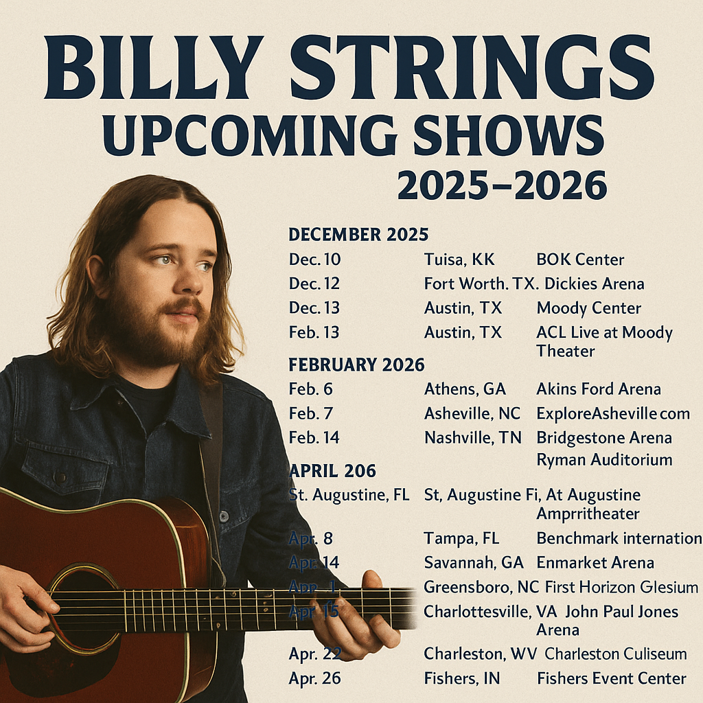 Billy Strings Sets His Sights on a Breakout 2026 Tour Run 3 Billy String Infographics