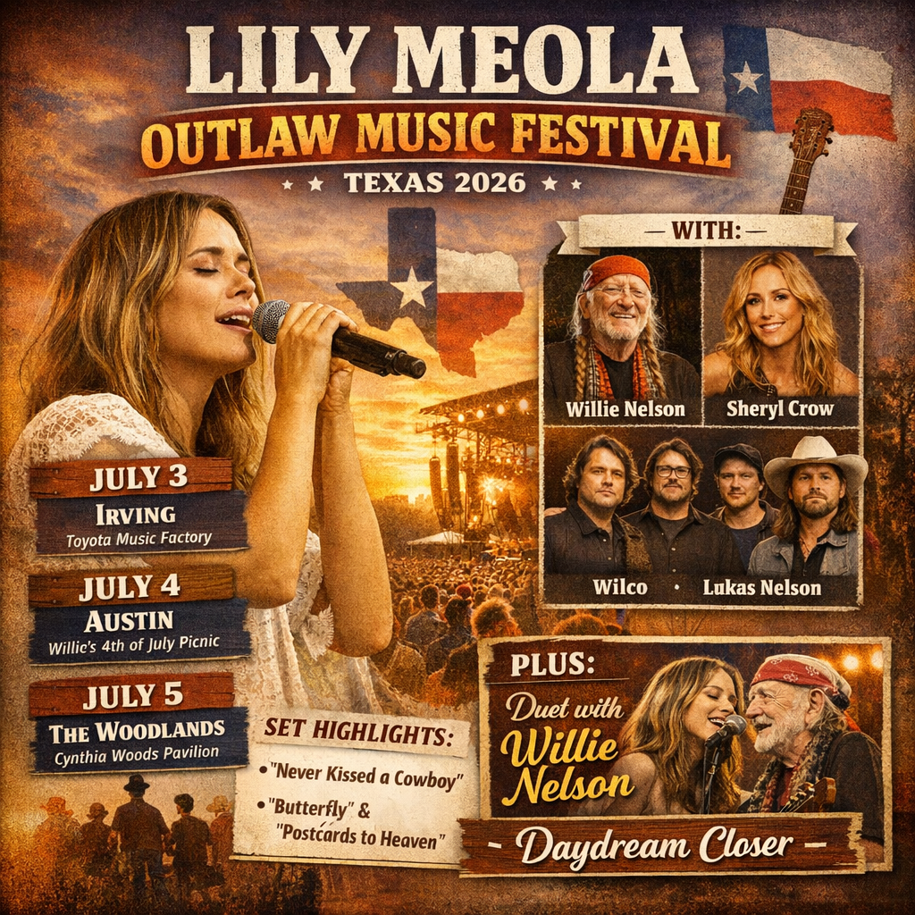 Lily Meola at Outlaw Music Festival infographic